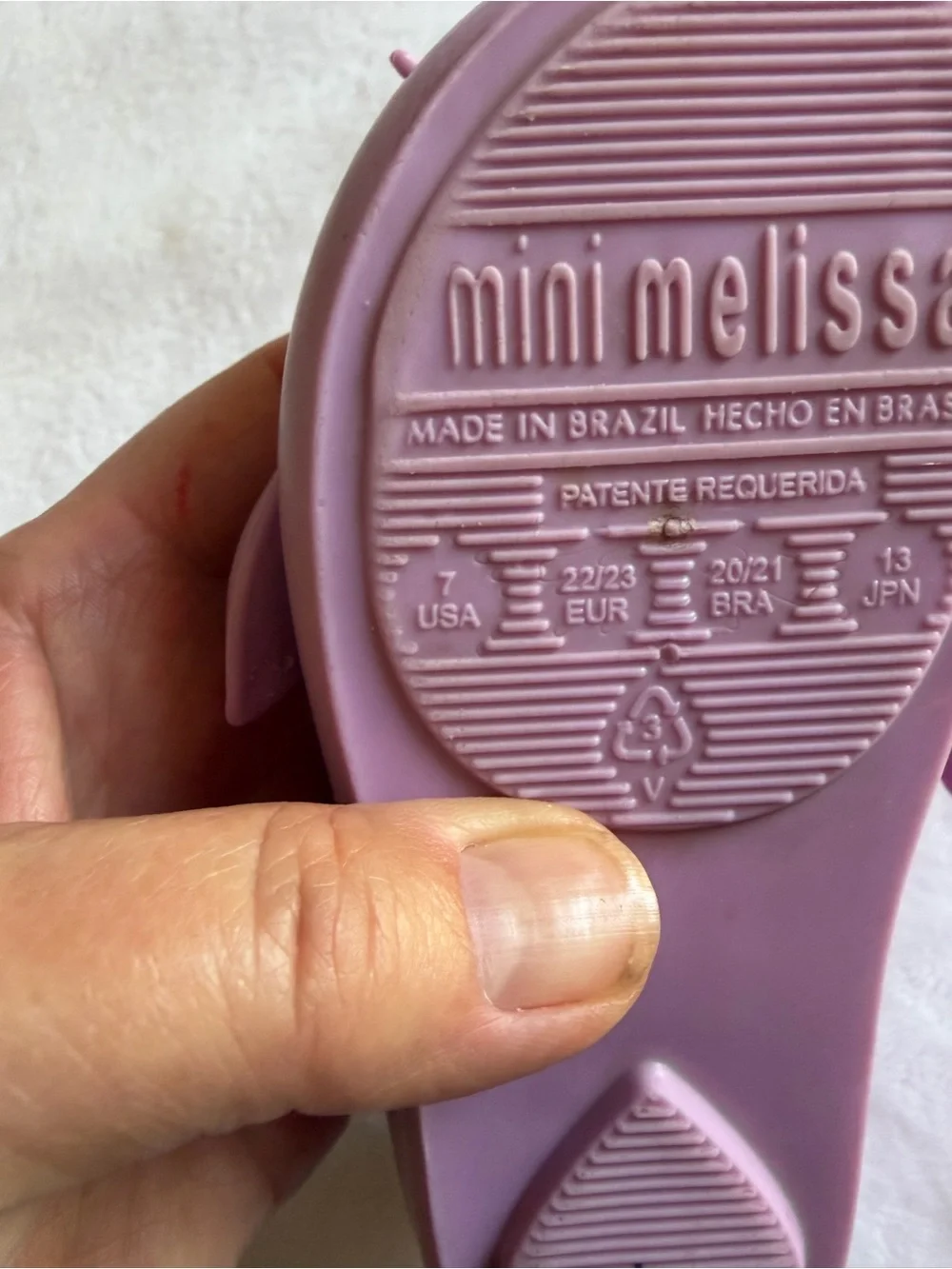 Mini Melissa Lilac Bunny Mary Jane Sandals with Carrot Insole